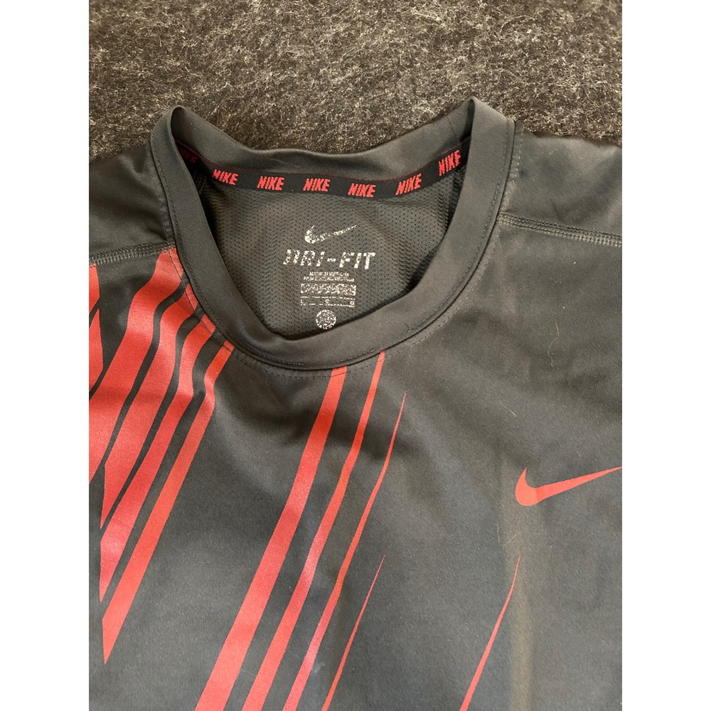 Nike Dri-FIT Mens Sleeveless Training Shirt Black Red Graphic Tank Top Large